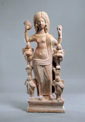 Statuette of a woman (perhaps Venus) holding a comb and a mirror, 3rd century